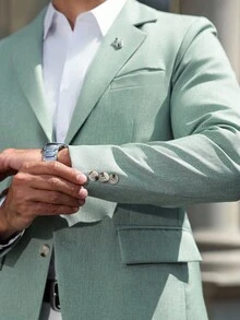 Manfinity Mode 男式纯色插肩袖翻领前扣休闲西装外套