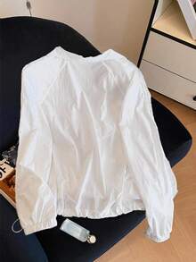 Resyla Women's White Long Sleeve Lightweight Outdoor Casual Windbreaker Jacket - White - View 2