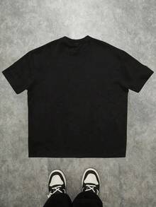 Manfinity Dauomo Y2K Retro Streetwear Men's, Rhinestone Print Pattern T-Shirt, Casual Cross Design, Fashion Men's T-Shirt - Black - View 2