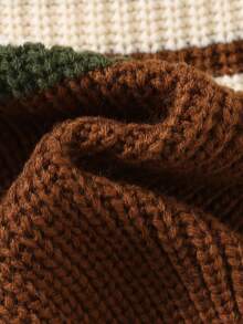 Cozy Pixies Áo khoác cardigan cổ tròn sọc nhiều màu cho bé trai - màu nâu - Xem 11