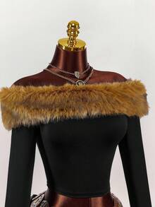 Amplova Áo thun dài tay hở vai cổ bẻ, thời trang và thanh lịch, thu/đông - Nhiều màu - Xem 5