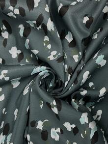 EMERY ROSE 大码女式秋冬时尚休闲 V 领碎花长款束腰连衣裙，修身廓形长款女装 - 水鴨藍 - 查看 6