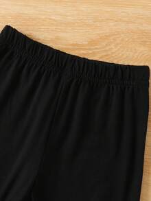2 件套女婴服装，时尚可爱的叶子和火鸡印花“Little Miss GOBBLE”字母图案长袖上衣和扎染印花拼布裤，适合感恩节秋季服装 - 彩色 - 查看 3