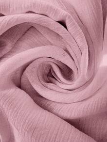 EMERY ROSE Plus Size Women's Casual Solid Color Square Collar Long Sleeve Shirt - Pink - View 7