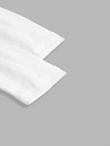 SHEIN EZwear 2pcs/Set Women Deep V-Neck Slim Fit Casual Long Sleeve T-Shirt Top Set, Suitable For Autumn/Winter - White - View 6