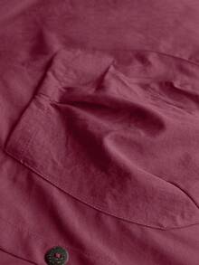 Linhara Chaqueta larga con capucha y bolsillos grandes para tallas grandes - Rosa Fucsia - Ver 4