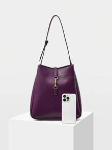 MOTF WOMEN'S SIMPLE COMMUTING SHOULDER BAG, EYE-CATCHING WORK BAGS FOR WOMEN - Elegant purple - View 4