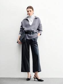 CUCCOO BIZCHIC 女士尖头小猫跟黑色后带日常百搭通勤高跟穆勒鞋 - 黑色 - 查看 9