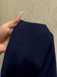 SHEIN EZwear Quần nỉ dài buộc dây phía trước màu xanh navy dành cho nữ, thích hợp mặc hàng ngày và mùa tựu trường, Thu/Đông - Màu xanh hải quân - Xem 6