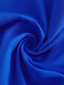 Maweii Plus Size Solid Color Turndown Collar Button Down Front Pleated Long Sleeve Dress Fall Cloth For Women - Royal Blue - View 8