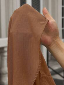 Manfinity Homme Áo sơ mi nam dài tay vải lanh cài nút thường ngày, mùa xuân/thu Áo sơ mi nam dài tay thường ngày màu gỉ sắt Áo sơ mi nam cài nút thường ngày, cho mùa thu - màu nâu - Xem 6