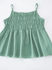 Sparklyn 2 件套青少年女孩休闲吊带背心和阔腿裤套装，梭织面料，松紧腰，夏季