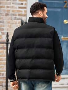 EASEVO Áo vest không tay màu đen thường ngày cỡ lớn dành cho nam, dáng vừa, mùa đông - màu đen - Xem 2