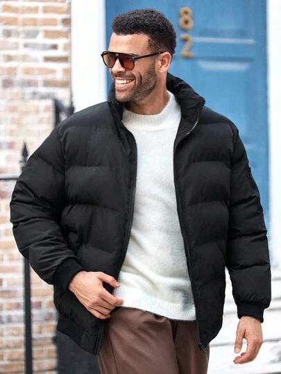 EASEVO 男士加大码常规保暖加厚长袖冬季外套，适合秋季穿着