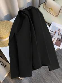 Franclia Women's Black Long Sleeve Fitted Sexy Blazer Jacket, Winter - Multicolor - View 2