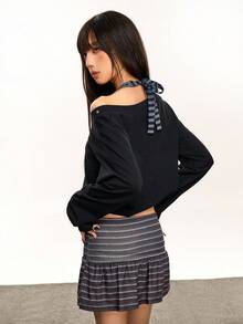 Rina Fox 2025 秋冬女装时尚二合一卫衣 - 黑色 - 查看 2