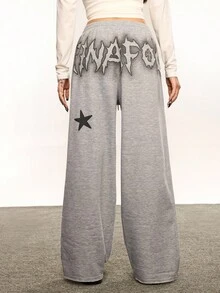 Rina Fox Quần thường ngày in họa tiết dành cho nữ 2025, thời trang cho mùa thu/đông - Xám - Xem 2