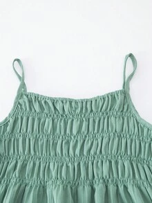 Sparklyn 2 件套青少年女孩休闲吊带背心和阔腿裤套装，梭织面料，松紧腰，夏季