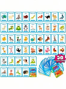 Zazumi 1SET Kids Learning Cards Food Fruit Animal Weather Preschool Educational Cognitive Game Improve Concentration Make Learning Fun - Multicolor - View 14