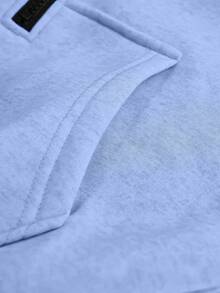 SHEIN 女士休闲日常百搭半拉链短款运动衫 - 淺藍色 - 查看 5