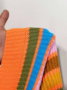BamGleam Women's Striped Long Sleeve Casual Knit Sweater, Autumn/Winter - Multicolor - View 8