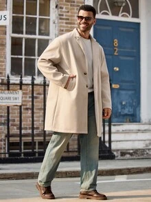 EASEVO Plus Size Men's Casual Apricot Jacket, Autumn/Winter - Apricot - View 4
