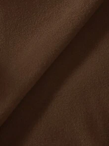 Attitoon 夏季简约休闲棕色纯色套头连帽长袖卫衣，无抽绳，宽松版型，适合秋冬季穿着 - 棕色 - 查看 4