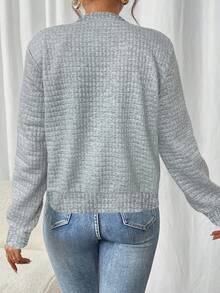 SHEIN LUNE Women's Casual Zip-Up Jacket, Suitable For Autumn/Winter,Fall - Grey - View 2