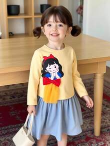 SHEIN 3件套年轻女孩针织可爱女孩图案圆领休闲T恤 - 彩色 - 查看 3