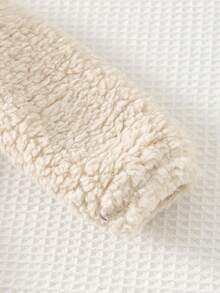 Cozy Pixies 男婴秋冬卡通图案保暖内衬连帽长袖连体衣，百搭舒适 - 杏色 - 查看 6