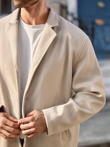 EASEVO Plus Size Men's Casual Apricot Jacket, Autumn/Winter - Apricot - View 5