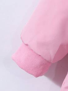 SHEIN 1pc Girls Reversible Leopard Print Fluffy Long Sleeve Windbreaker Jacket, Suitable For Autumn/Winter Fall - Pink - View 7