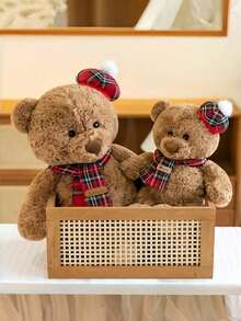 POKOJA LAND 1 件可爱贝克熊毛绒玩具柔软抱枕公仔卡通厨师填充动物房间装饰生日礼物可爱家居装饰 - 彩色 - 查看 14