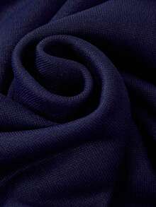 SHEIN Explorewe 2 件套仿 Polo 领长袖 V 领字母印花运动衫夹克和休闲长裤套装 - 藏蓝色 - 查看 5