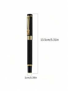 1 支 0.5 毫米磨砂黑色商务金属笔。适合日常书写、商务、办公室、学校和返校书法练习 - 黑色 - 查看 8