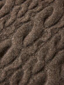 Écloséra French Casual Retro Versatile Daily Commuting Holiday Holiday High Collar Lapel Button Rope Weave Long Sleeve Short Slim Earth Tone Dark Khaki Mocha Christmas Holiday Brown Dress Out Dress Halloween Costume Christmas Women's Autumn Clothes Women's Winter Clothes Women's Sweater Dress - Mocha Brown - View 8