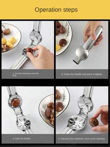 Stainless Steel Chestnut Peeling Special Tool, Household Raw Chestnut Opener, Cross Knife Chestnut Peeling And Shell Peeling Tool