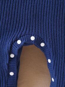 SHEIN Vintaside Kids 男婴针织时尚可爱百搭小熊提花毛衣连体裤、工装裤