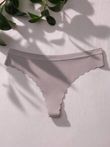 Comfortable Seamless Thong Panties, Mocha Color - Mocha Brown - View 6