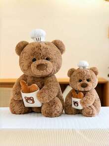 POKOJA LAND 1 件可爱贝克熊毛绒玩具柔软抱枕公仔卡通厨师填充动物房间装饰生日礼物可爱家居装饰 - 彩色 - 查看 13