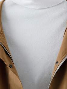 Linhara Plus Size Comfortable Casual Loose Regular Adjustable Drawstring Zip-Up Four-Button Front Long Sleeve Windbreaker