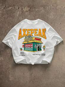 AXEPEAK maglieta corta casual con collo rotondo e maniche corte, vestibilità morbida, taglie comode