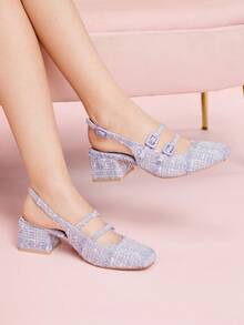 CUCCOO DOLLMOD Sepatu hak tinggi platform Mary Jane dengan tali gesper warna ungu, cocok untuk Halloween dan Natal. - Purple - View 3