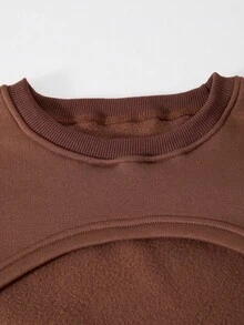 SHEIN 青少年女孩秋季套裝 3件組圓領字母印花細肩帶背心、短版T恤與雙口袋長褲套裝 - 棕色 - 查看 4