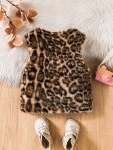 SHEIN 少女毛茸茸毛衣外套，適合休閒、時尚、優雅與日常穿著 - 棕色 - 查看 2