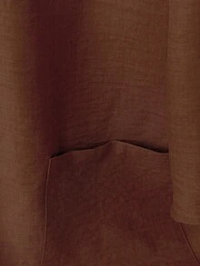 Linhara Bộ đồ công sở thường ngày 2 món cho nữ cỡ lớn Áo cổ chữ V tay 3/4 + Quần ống đứng - Cà phê nâu - Xem 3