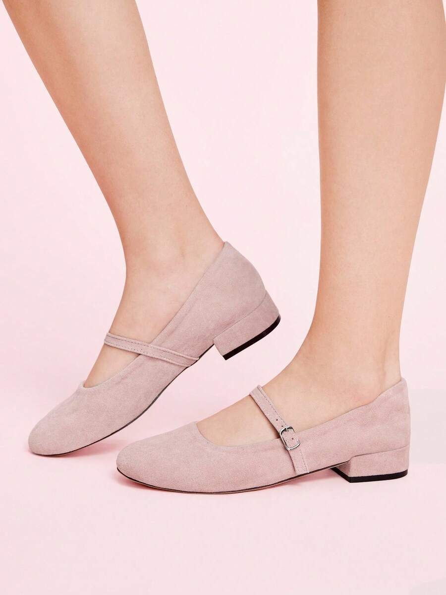 CUCCOO DOLLMOD Women's Round Toe Retro Ballet Style Mary Jane High Heel Pumps, Black, Casual Wear For Spring - Pink - View 1