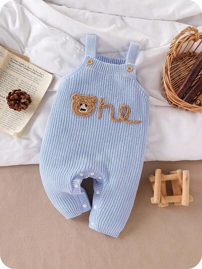 SHEIN Vintaside Kids Baby Boys' Sweater , Fashionable & Cute All-Match Bear Jacquard Knit Jumpsuit Overalls Baby Blue Knitted Outfit For Baby Baby Knit Jumpsuit Baby Overalls Baby Sweater Romper Cute Baby Unisex Clothes Winter Christmas Halloween Toddler Cardigan Sweater Autumn Fall Jumpers Sweaters Tops Dress Dresses Christmas Jumper Cozy Pixies Prepcrw Christmas Outfit Halloween  New Born Toddler  Fall Winter Dress Halloween  Romper Stuff Halloween Jumper Jumper Cardigans Shirts White Cardigan Clean Downtown Off The Shoulder Sweater Outfit Sets Pink Sweater Jacket Cute Fall Outfits Outfits Top Maija Christmas Dress  Toddler Fall Dark Purple Skirt Christmas Sweater  Fall Sweaters Unisex White Sweater Vest Skirt Sets