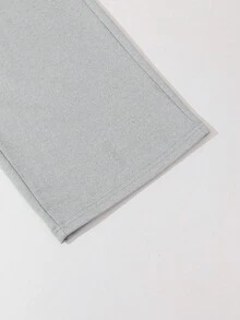 SHEIN Explorewe 2 件女童复古数字 92 印花 Polo 领撞色阔腿裤套装，引人注目，适合校园、街头和聚会 - 白色 - 查看 7
