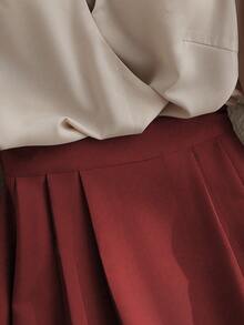 Franclia Elegant Fashion Shiny Fabric Top And Pleated Midi Skirt 2 Pieces Set, Suitable For Autumn/Winter - Multicolor - View 5